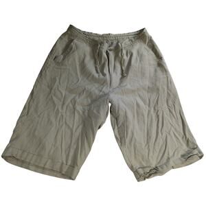 Trust USA Mens 2XL 40-42 Khaki Linen Rayon Drawstring Shorts Casual Relaxed Fit
